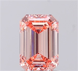 Picture of Lab Grown Diamond 1.41 Carats, Emerald with  Cut, Fancy Intense Pink Color, VS1 Clarity and Certified by IGI