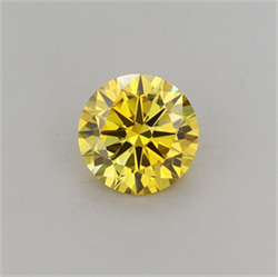 Picture of Lab Grown Diamond 1.20 Carats, Round with Excellent Cut, Fancy Vivid Yellow Color, VVS2 Clarity and Certified by IGI