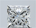 Natural Diamond 1.00 Carats, Princess with  Cut, G Color, SI1 Clarity and Certified by GIA