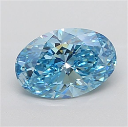 Picture of Lab Grown Diamond 2.08 Carats, Oval with  Cut, Fancy Vivid Blue Color, VS1 Clarity and Certified by IGI