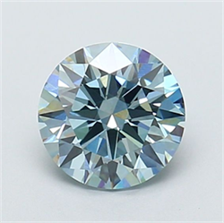 Picture of Lab Grown Diamond 1.32 Carats, Round with Ideal Cut, Fancy Intense Blue Color, VS1 Clarity and Certified by IGI