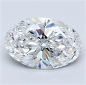 Natural Diamond 2.22 Carats, Oval with  Cut, D Color, SI2 Clarity and Certified by GIA