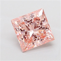 Picture of Lab Grown Diamond 3.02 Carats, Princess with  Cut, Fancy Intense Pink Color, VS2 Clarity and Certified by IGI