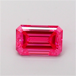 Picture of Lab Grown Diamond 1.24 Carats, Emerald with  Cut, Fancy Vivid Pink Color, VS1 Clarity and Certified by IGI