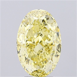 Picture of Lab Grown Diamond 4.51 Carats, Oval with  Cut, Fancy Intense Yellow Color, VS1 Clarity and Certified by IGI