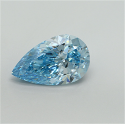 Picture of Lab Grown Diamond 5.08 Carats, Pear with  Cut, Fancy Vivid Blue Color, VS1 Clarity and Certified by IGI