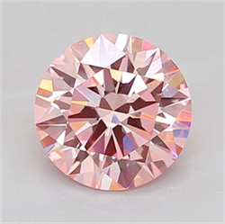 Picture of Lab Grown Diamond 2.54 Carats, Round with Ideal Cut, Fancy Vivid Pink Color, VS1 Clarity and Certified by IGI