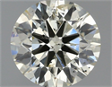 Natural Diamond 0.90 Carats, Round with Excellent Cut, L Color, SI2 Clarity and Certified by IGI