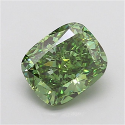 Picture of Lab Grown Diamond 2.18 Carats, CUSHION MODIFIED with  Cut, Fancy Vivid Green Color, VVS2 Clarity and Certified by IGI