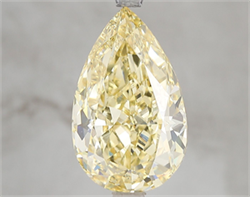 Picture of Lab Grown Diamond 5.07 Carats, Pear with  Cut, Fancy Vivid Yellow Color, VVS2 Clarity and Certified by IGI