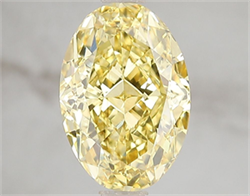 Picture of Lab Grown Diamond 3.01 Carats, Oval with  Cut, Fancy Vivid Yellow Color, VS2 Clarity and Certified by IGI