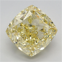 Picture of Lab Grown Diamond 6.24 Carats, CUSHION MODIFIED with  Cut, Fancy Intense Yellow Color, VS1 Clarity and Certified by IGI