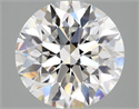 Lab Grown Diamond 2.91 Carats, Round with Excellent Cut, D Color, VVS2 Clarity and Certified by IGI