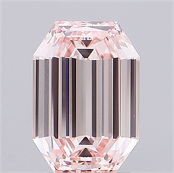 Picture of Lab Grown Diamond 2.51 Carats, Emerald with  Cut, Fancy Pink Color, VVS2 Clarity and Certified by IGI