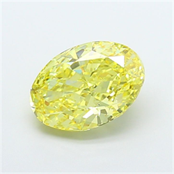 Picture of Lab Grown Diamond 5.01 Carats, Oval with  Cut, Fancy Intense Yellow Color, VS1 Clarity and Certified by IGI