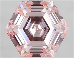 Picture of Lab Grown Diamond 3.09 Carats, HEXAGONAL with  Cut, Fancy Pink Color, VVS2 Clarity and Certified by IGI