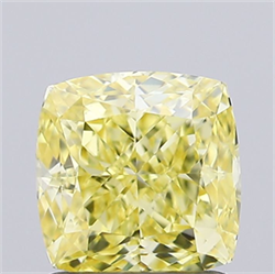 Picture of Lab Grown Diamond 1.28 Carats, CUSHION MODIFIED with  Cut, Fancy Intense Yellow Color, VVS2 Clarity and Certified by IGI
