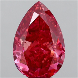 Picture of Lab Grown Diamond 5.09 Carats, Pear with  Cut, Fancy Vivid Pink Color, VS2 Clarity and Certified by IGI