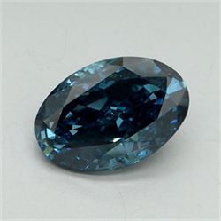 Picture of Lab Grown Diamond 2.02 Carats, Oval with  Cut, Fancy Vivid Blue Color, VS2 Clarity and Certified by IGI