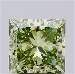 Picture of Lab Grown Diamond 3.01 Carats, Princess with  Cut, Fancy Vivid Green Color, VS2 Clarity and Certified by IGI