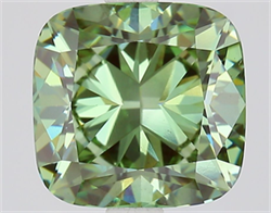 Picture of Lab Grown Diamond 2.61 Carats, CUSHION MODIFIED with  Cut, Fancy Vivid Green Color, VVS2 Clarity and Certified by IGI