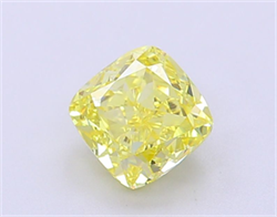 Picture of Lab Grown Diamond 1.49 Carats, Oval with  Cut, Fancy Vivid Yellow Color, VVS2 Clarity and Certified by IGI