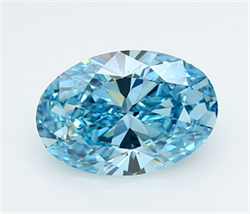 Picture of Lab Grown Diamond 5.03 Carats, Oval with  Cut, Fancy Vivid Blue Color, VVS2 Clarity and Certified by IGI
