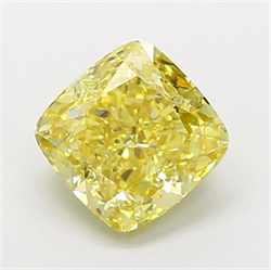 Picture of Lab Grown Diamond 2.50 Carats, CUSHION MODIFIED with  Cut, Fancy Intense Yellow Color, VVS2 Clarity and Certified by IGI