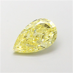 Picture of Lab Grown Diamond 1.71 Carats, Pear with  Cut, Fancy Yellow Color, VVS2 Clarity and Certified by IGI