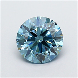 Picture of Lab Grown Diamond 2.01 Carats, Round with Ideal Cut, Fancy Vivid Blue Color, VS2 Clarity and Certified by IGI