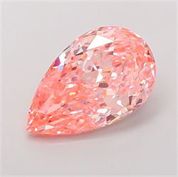 Picture of Lab Grown Diamond 4.01 Carats, Pear with  Cut, Fancy Vivid Pink Color, VS1 Clarity and Certified by IGI