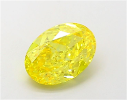 Picture of Lab Grown Diamond 2.05 Carats, Oval with  Cut, Fancy Vivid Yellow Color, VS1 Clarity and Certified by IGI
