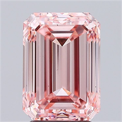 Picture of Lab Grown Diamond 3.42 Carats, Emerald with  Cut, Fancy Intense Pink Color, VS1 Clarity and Certified by IGI