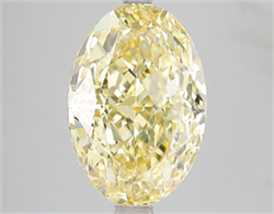 Picture of Lab Grown Diamond 6.02 Carats, Oval with  Cut, Fancy Vivid Yellow Color, VS2 Clarity and Certified by IGI