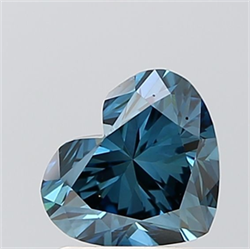 Picture of Lab Grown Diamond 1.51 Carats, Heart with  Cut, Fancy Vivid Blue Color, VS1 Clarity and Certified by IGI