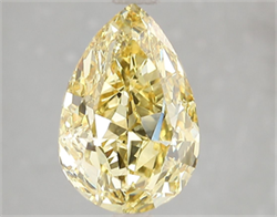 Picture of Lab Grown Diamond 3.51 Carats, Pear with  Cut, Fancy Vivid Yellow Color, VS2 Clarity and Certified by IGI