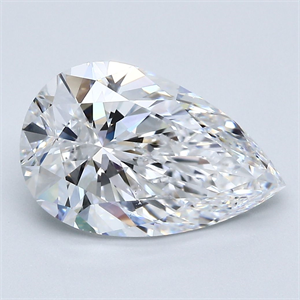 Picture of Natural Diamond 4.01 Carats, Pear with  Cut, D Color, VS2 Clarity and Certified by GIA