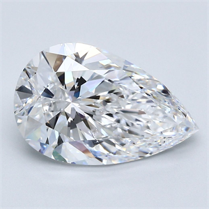 Picture of Natural Diamond 4.01 Carats, Pear with  Cut, D Color, VS2 Clarity and Certified by GIA