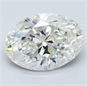 Natural Diamond 3.21 Carats, Oval with  Cut, H Color, SI2 Clarity and Certified by GIA