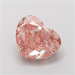 Picture of Lab Grown Diamond 2.70 Carats, Heart with  Cut, Fancy Vivid Pink Color, VVS2 Clarity and Certified by IGI