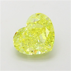 Picture of Lab Grown Diamond 1.26 Carats, Heart with  Cut, Fancy Vivid Yellow Color, VVS2 Clarity and Certified by IGI