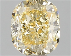 Picture of Lab Grown Diamond 1.50 Carats, Cushion with  Cut, Fancy Intense Yellow Color, VS2 Clarity and Certified by IGI