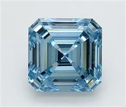 Picture of Lab Grown Diamond 2.06 Carats, Asscher with  Cut, Fancy Vivid Blue Color, VS1 Clarity and Certified by IGI