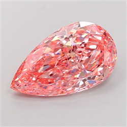 Picture of Lab Grown Diamond 6.91 Carats, Pear with  Cut, Fancy Vivid Pink Color, VVS2 Clarity and Certified by IGI