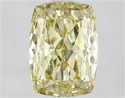Picture of Lab Grown Diamond 3.08 Carats, CUSHION MODIFIED with  Cut, Fancy Intense Yellow Color, VS1 Clarity and Certified by IGI