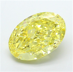 Picture of Lab Grown Diamond 8.04 Carats, Oval with  Cut, Fancy Intense Yellow Color, VS2 Clarity and Certified by IGI