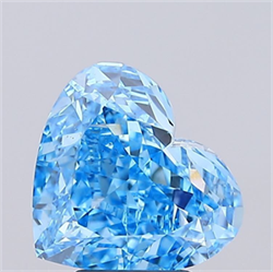 Picture of Lab Grown Diamond 4.43 Carats, Heart with  Cut, Fancy Vivid Blue Color, VS2 Clarity and Certified by IGI