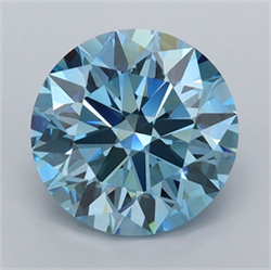 Picture of Lab Grown Diamond 2.52 Carats, Round with Ideal Cut, Fancy Vivid Blue Color, VVS2 Clarity and Certified by IGI