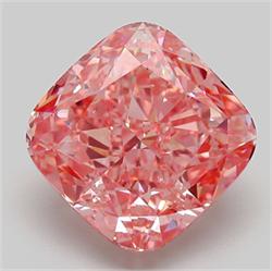 Picture of Lab Grown Diamond 7.13 Carats, CUSHION MODIFIED with  Cut, Fancy Vivid Pink Color, VS1 Clarity and Certified by IGI