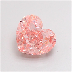 Picture of Lab Grown Diamond 1.90 Carats, Heart with  Cut, Fancy Vivid Pink Color, VVS2 Clarity and Certified by IGI